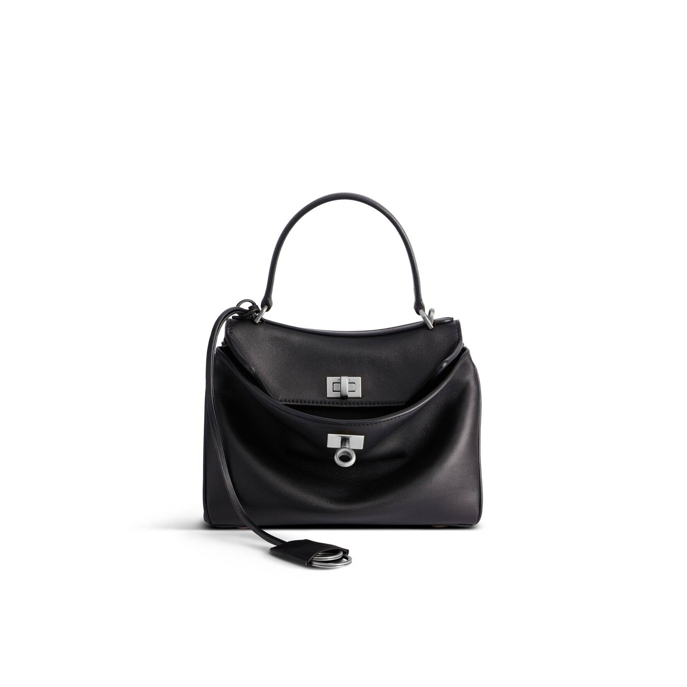 BALENCIAGA RODEO MINI HANDBAG IN BLACK SMOOTH CALFSKIN (23*10*8cm)